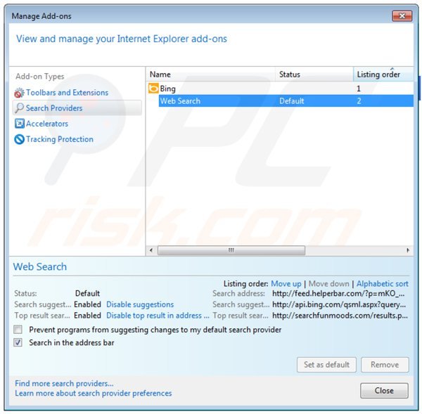 Eliminando yahoo community smartbar de la configuración del motor de búsqueda por defecto de Internet Explorer