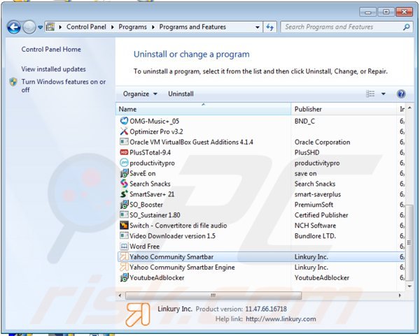 desinstalar yahoo community smartbar del Panel de control