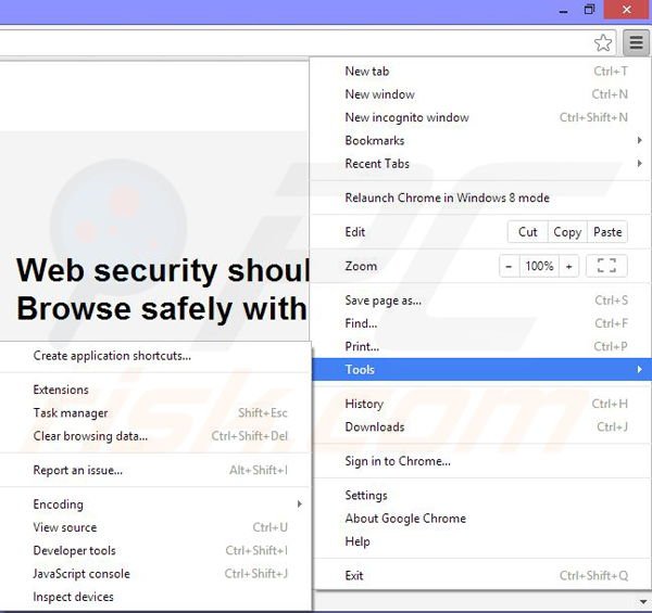 Eliminando los anuncios Browser Hero de Google Chrome paso 1