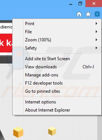 Eliminando los anuncios de browser app de Internet Explorer paso 1