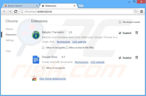Eliminando las extensiones relacionadas con keep my search en Google Chrome