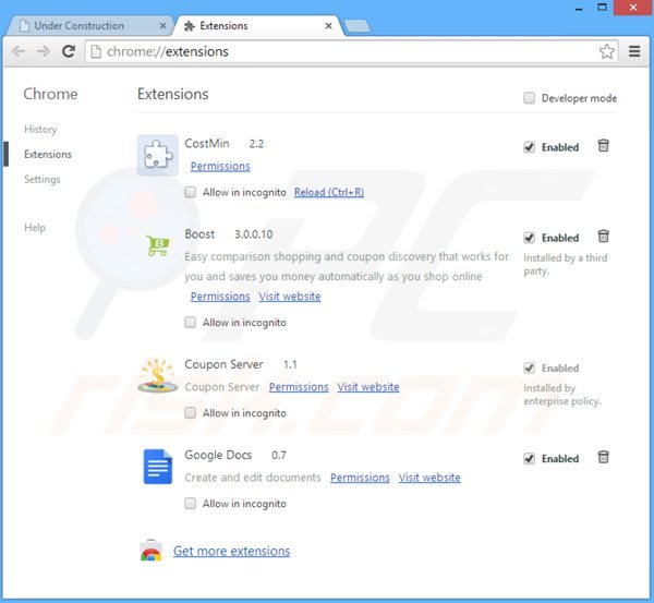 Eliminando los anuncios de trust media viewer de Google Chrome paso 2