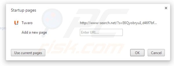 Eliminando www-search.net de la página de inicio de Google Chrome