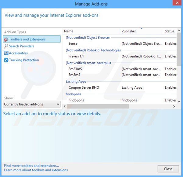 Eliminando los anuncios de browseignite de Internet Explorer paso 2