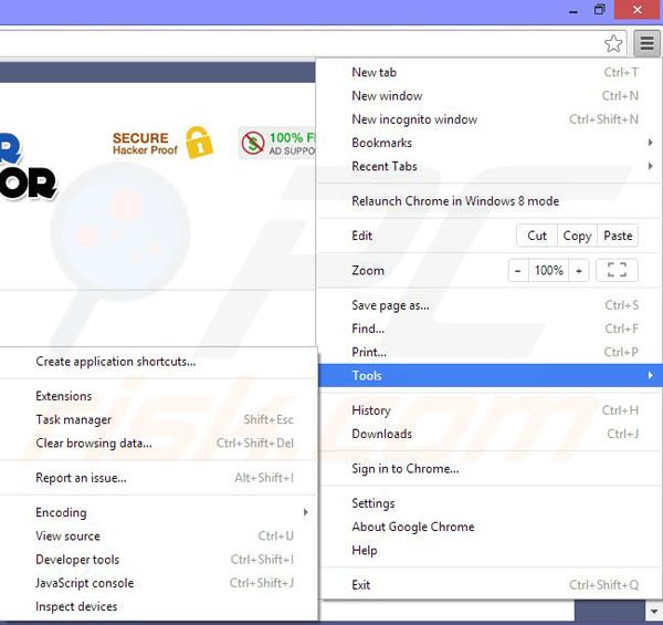 Eliminando los anuncios BrowserProtector de Google Chrome paso 1