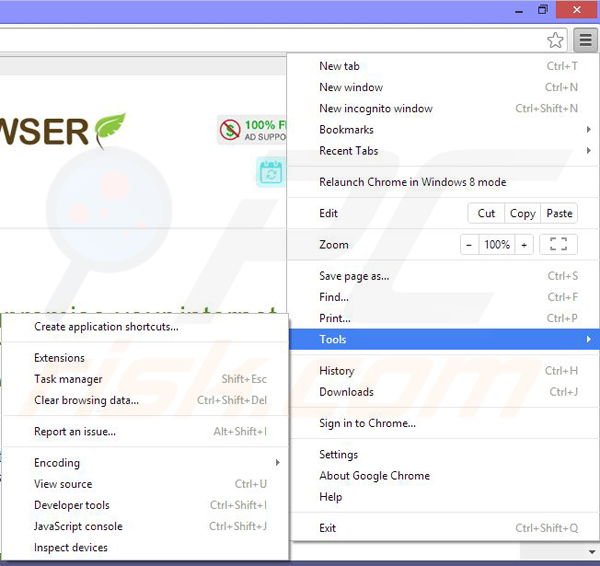 Eliminando los anuncios de Clean Browser de Google Chrome paso 1