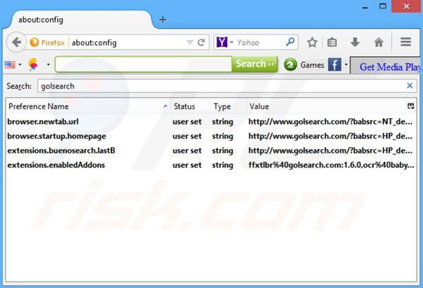 Eliminar golsearch.com del motor de búsqueda por defecto de Internet Explorer