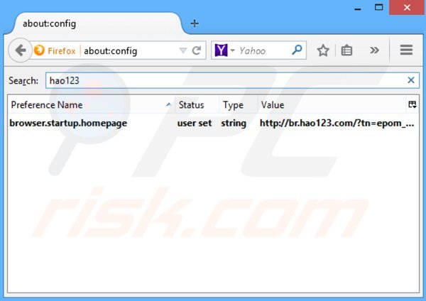 Eliminar hao123.com del motor de búsqueda por defecto de Mozilla Firefox