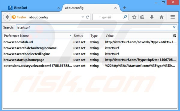 Eliminar istartsurf.com del motor de búsqueda por defecto de Mozilla Firefox