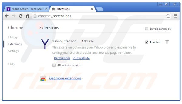 Eliminando keepmysettingsx de las extensiones de Google Chrome