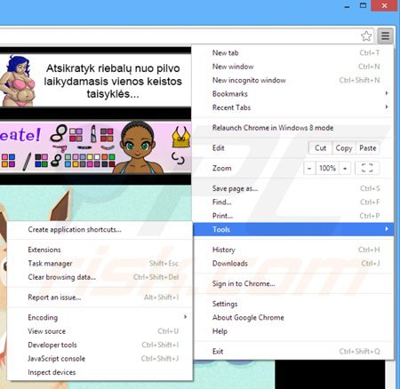 Eliminando los anuncios de obrona blockads de Google Chrome paso 1