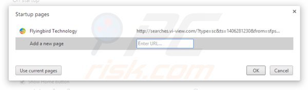 Eliminando searches.vi-view.com de la página de inicio de Google Chrome