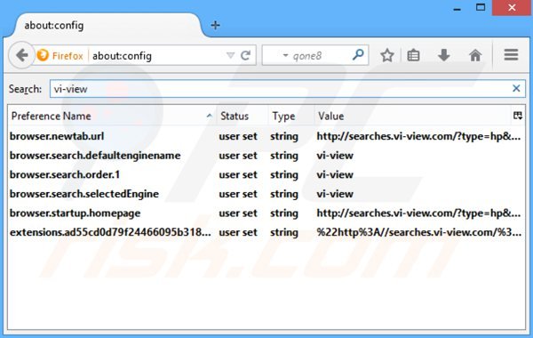 Eliminando searches.vi-view.com del motor de búsqueda por defecto de Mozilla Firefox