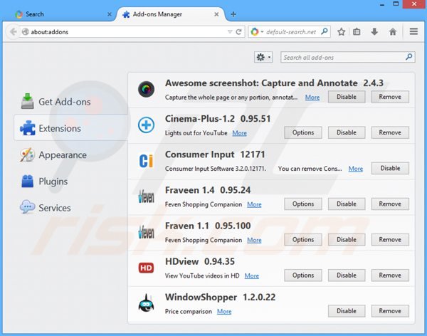 Eliminando los anuncios smartweb de Mozilla Firefox paso 2