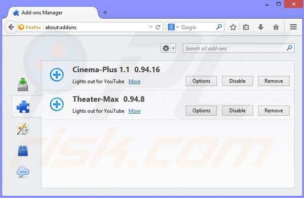 Eliminando los anuncios Theater-Max de Mozilla Firefox paso 2