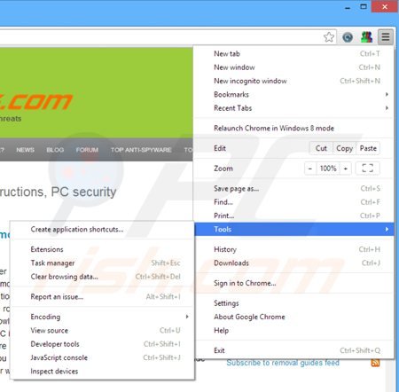 Eliminando los anuncios browser shop de Google Chrome paso 1