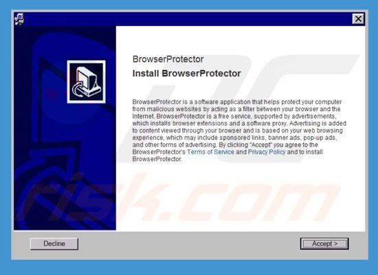 instalador del software publicitario browserprotector