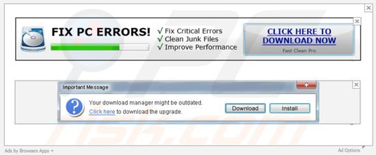El software publicitario browsers apps + generando banners intrusivos en internet 