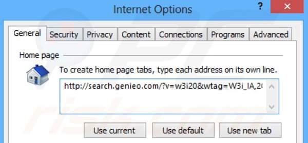 Eliminando search.genieo.com de la página de inicio de Internet Explorer