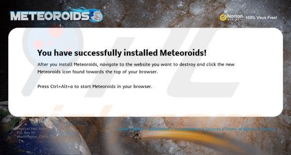 software publicitario Meteoroids