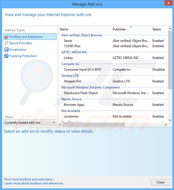 Eliminando los anuncios de obrona vpn de Internet Explorer paso 2