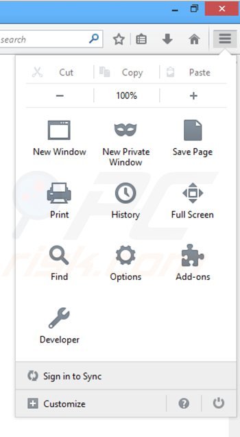 Eliminando los anuncios picrec de Mozilla Firefox paso 1