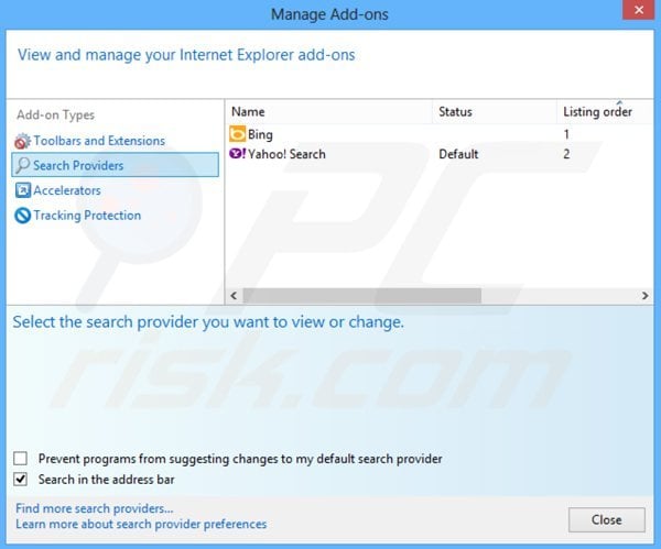 Eliminar portalsepeti.com del motor de búsqueda por defecto de Internet Explorer
