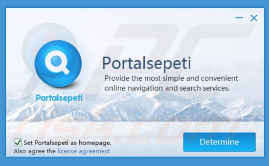 Instalador del secuestrador de navegadores Portalsepeti.com