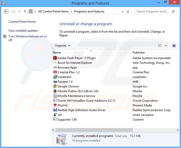 desinstalar el secuestrador de navegadores portalsepeti.com desde el Panel de control