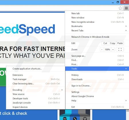 Eliminando los anuncios IneedSpeed de Google Chrome paso 1