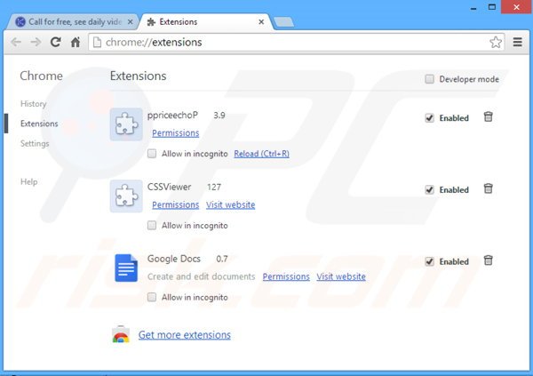 Eliminando el software publicitario relacionado con KNCTR de Google Chrome paso 2