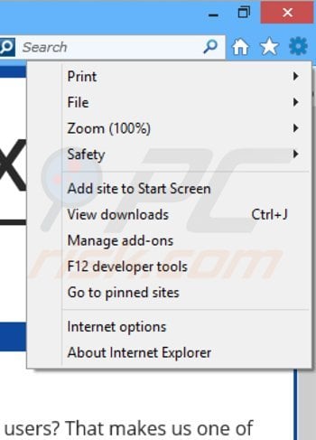 Eliminando los anuncios de MySafeProxy de Internet Explorer paso 1