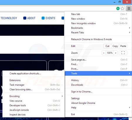 Eliminando los anuncios piccolor de Google Chrome paso 1