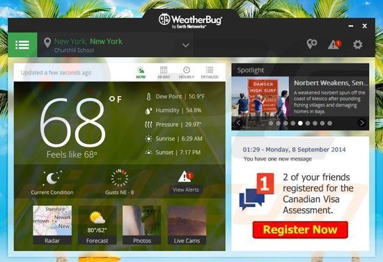 complemento de escritorio WeatherBug