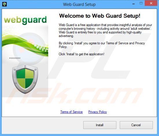 Instalación del software publicitario Web Guard