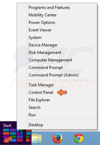 cómo activar el usuario invitado en Windows 8 paso 1 - cómo acceder al Panel de control