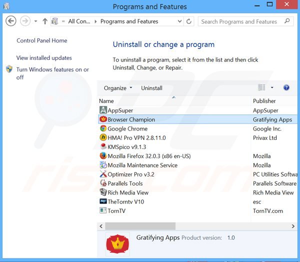 desinstalar el adware browser champion del Panel de control