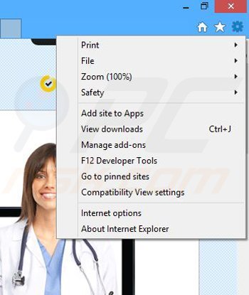 Eliminando los anuncios de Health Alert de Internet Explorer paso 1