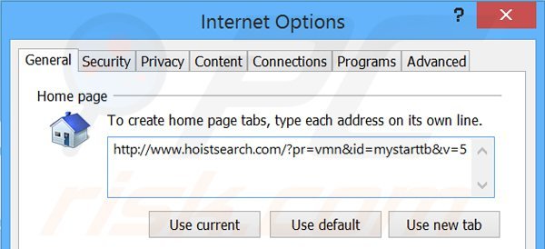 Eliminando hoistsearch.com de la página de inicio de Internet Explorer