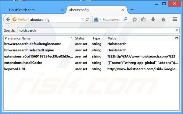 Eliminar hoistsearch.com del motor de búsqueda por defecto de Mozilla Firefox
