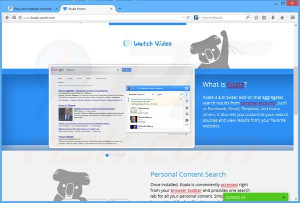 koala personal search adware
