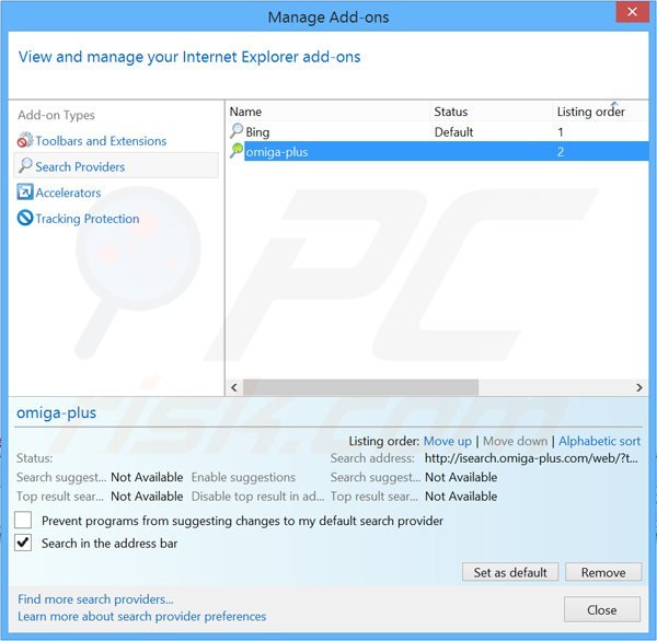 Eliminar mysearchpage.net del motor de búsqueda por defecto de Internet Explorer