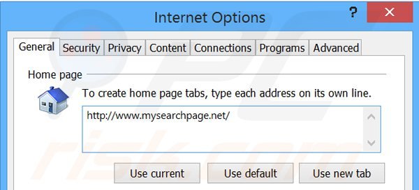 Eliminando mysearchpage.net de la página de inicio de Internet Explorer