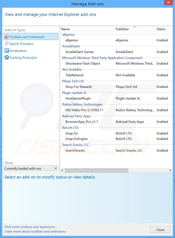 Eliminando los anuncios de offersbycontext de Internet Explorer paso 2