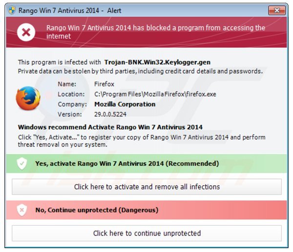 Rango win7 Antivirus 2014 bloqueando la ejecución de programas instalados