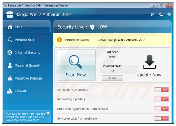 rango win7 antivirus 2014 pantalla principal