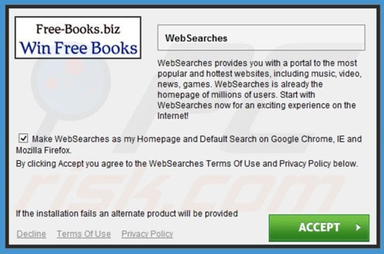 instalador del secuestrador de navegadores Websearch.searc-hall.info ejemplo 1
