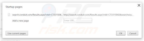 Eliminando search.conduit.com de la página de inicio de Google Chrome