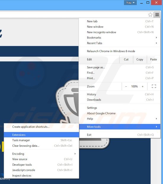  Eliminando los anuncios shopperz de Google Chrome paso 1