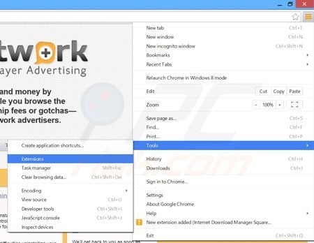 Eliminando los anuncios tidynetwork de Google Chrome paso 1